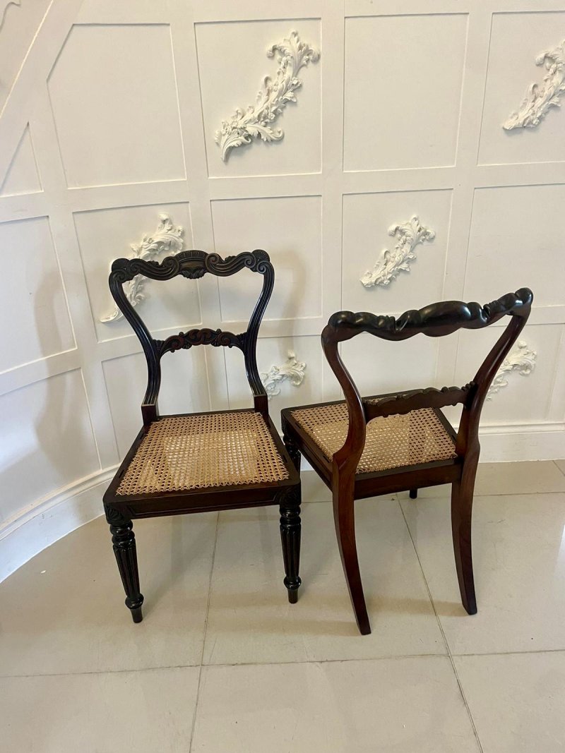 Outstanding Quality Antique Regency Set of 8 Carved Rosewood Dining Chairs - Image 5
